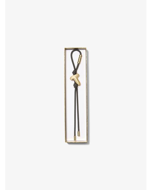 MICHAEL Michael Kors White Mk Initial-Tone And Speckled Cord Bag Charm