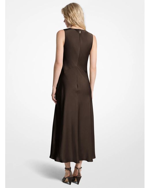 MICHAEL Michael Kors Black Mk Satin Midi Dress