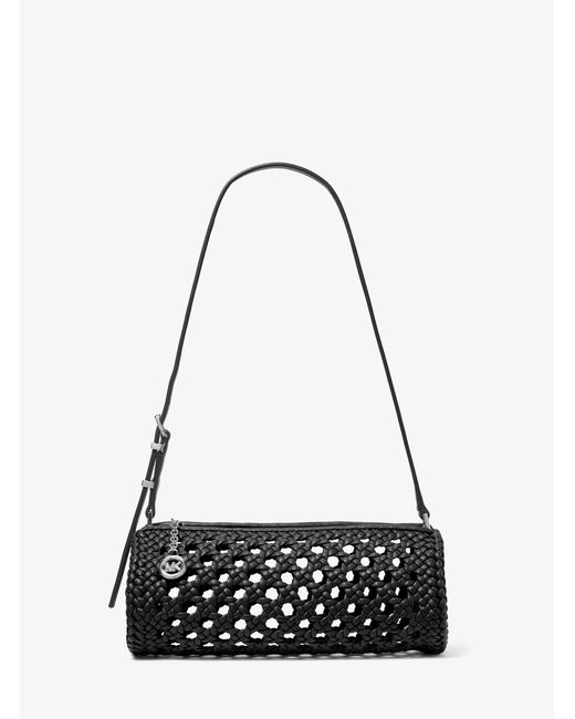MICHAEL Michael Kors Black Mk Izzy Small Crocheted Barrel Pochette