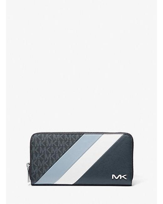 Michael Kors Blue Cooper Logo And Striped Smartphone Wallet for men