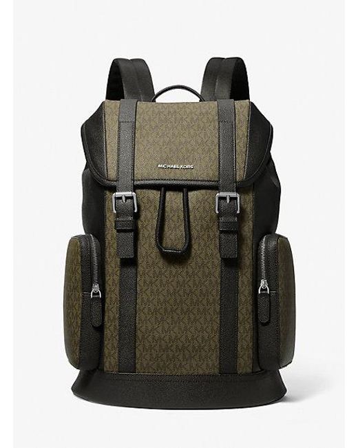 Michael Kors Black Hudson Signature Logo Backpack for men