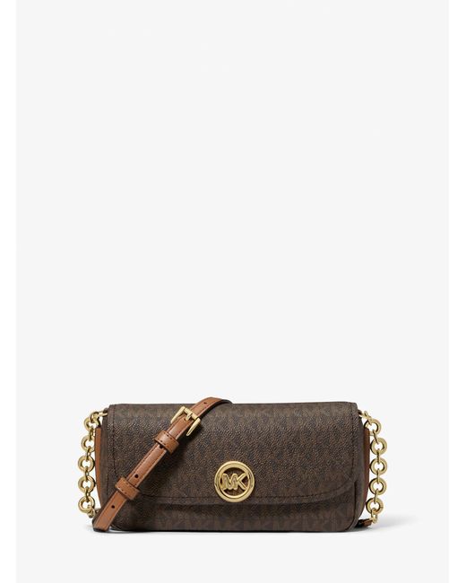 MICHAEL Michael Kors Brown Nolita Small Signature Logo Crossbody Bag