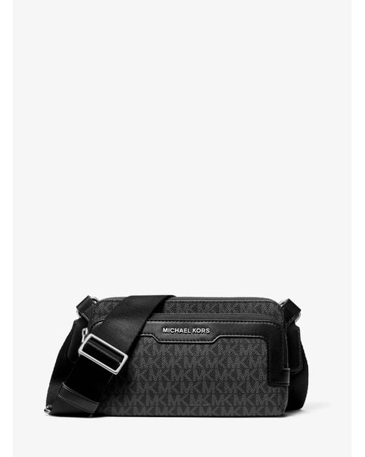 Michael Kors Black Mk Hudson Signature Logo Crossbody Bag for men