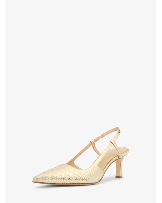MICHAEL Michael Kors Natural Mk Alora Metallic Snake Embossed Leather Slingback Pump
