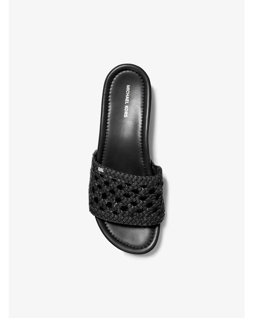 Michael Kors White Mk Mayes Woven Sandal