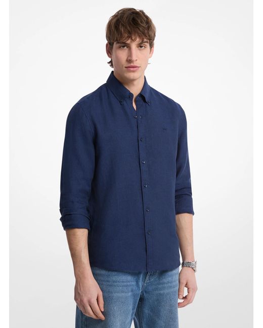 Michael Kors Blue Mk Linen Shirt for men