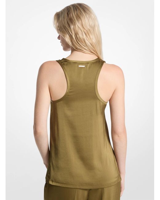 MICHAEL Michael Kors Green Mk Satin Racerback Vest