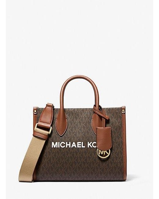 Michael Kors Brown Mirella Small Signature Logo Crossbody Bag