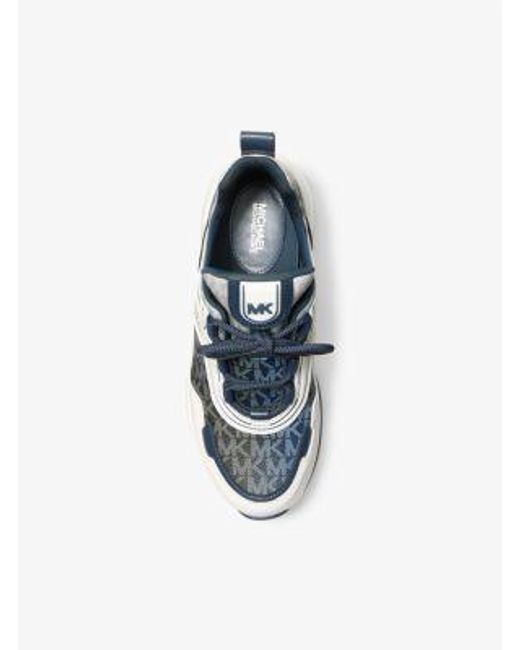 Michael Kors White Olympia Ombré Signature Logo Trainer