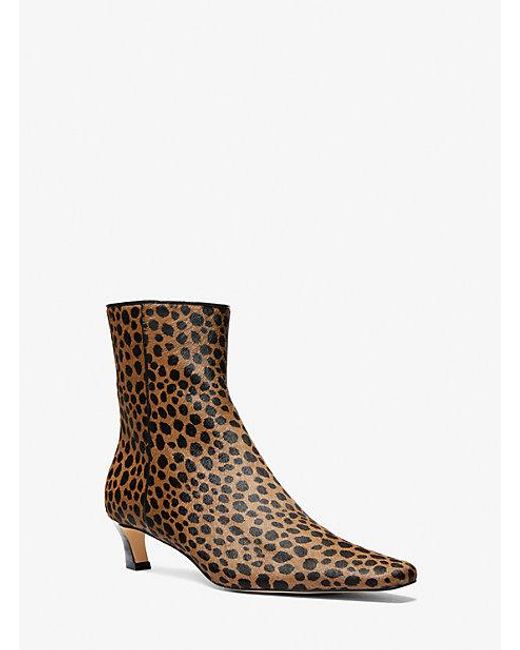MICHAEL Michael Kors White Mk Cosmo Cheetah Print Calf Hair Boot