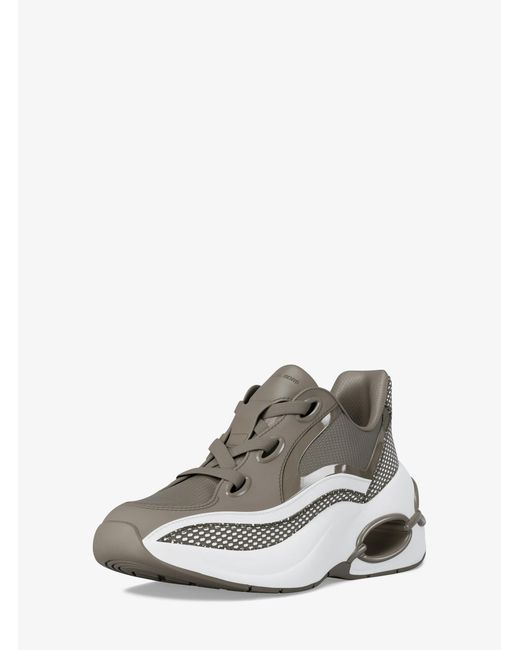 MICHAEL Michael Kors White Mk Toni Mixed-Media Trainers
