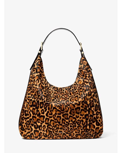 Mk Grand Sac Porté Épaule Nolita En Poil De Vachette À Imprimé Léopard MICHAEL Michael Kors en coloris Brown