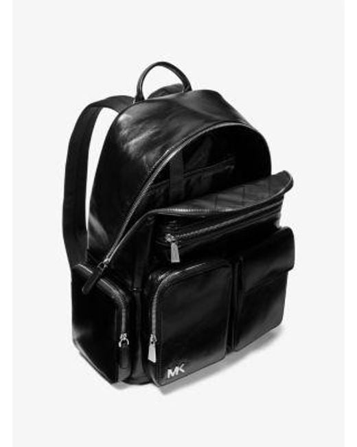 Michael Kors Black Mk Dakota Leather Cargo Backpack for men