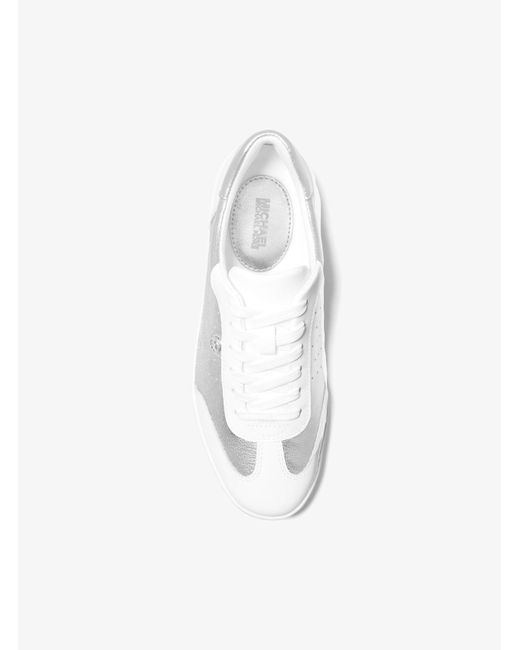 Sneaker Scotty in pelle metallizzata di Michael Kors in White