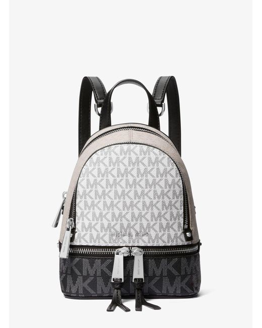 Michael Kors Black Rhea Mini Color-block Logo Backpack