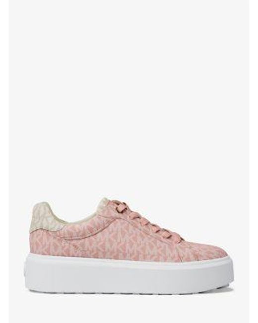 Michael Kors Pink Romey Two-Tone Logo Platform Sneaker