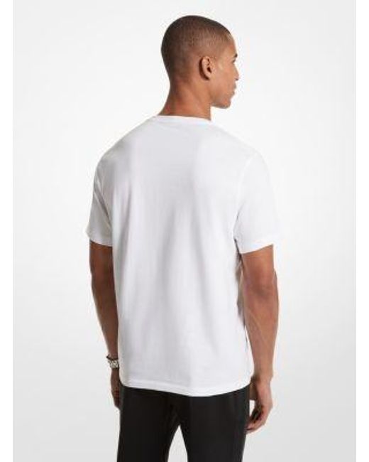 Michael Kors White Mk Graphic Logo Cotton T-Shirt for men