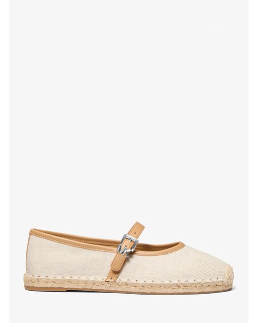 MICHAEL Michael Kors Natural Mk Lynn Canvas Ballet Espadrille