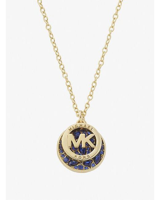 Michael Kors White Pavé Logo Necklace