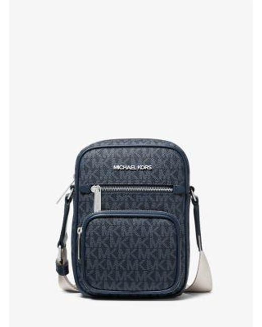 Michael Kors Blue Jet Set Medium Signature Logo Crossbody Bag