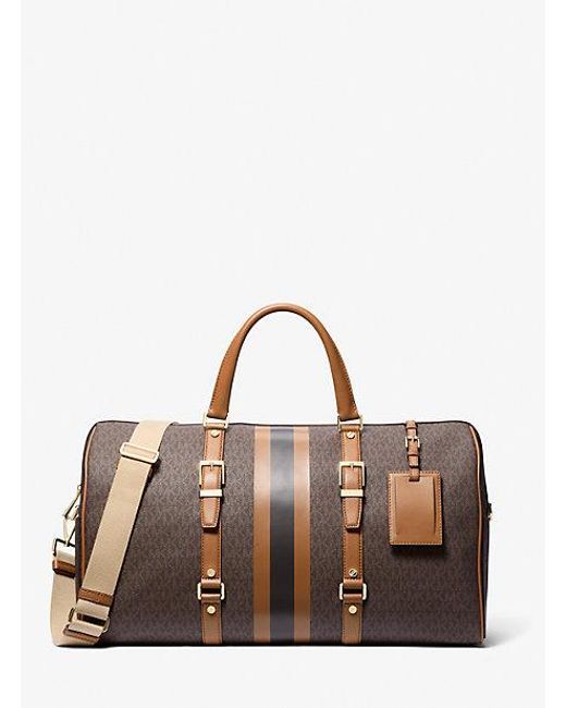 Michael Kors Bedford Travel Extralarge Logo Stripe Weekender Bag in