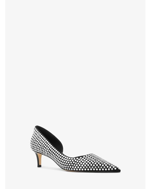 MICHAEL Michael Kors White Mk Elyse Embellished Pump