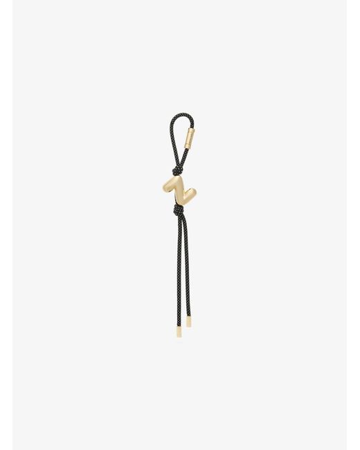 MICHAEL Michael Kors White Mk Initial-Tone And Speckled Cord Bag Charm