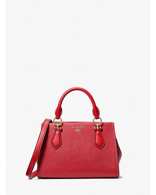 Michael Kors Red Marilyn Small Saffiano Leather Crossbody Bag