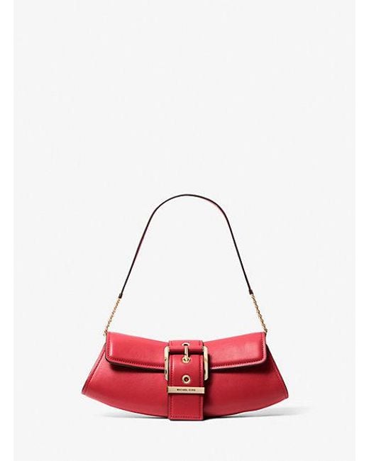 Michael Kors Red Colby Small Leather Convertible Clutch