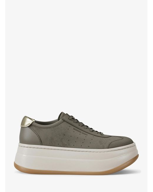 MICHAEL Michael Kors White Mk Hayes Leather Platform Trainers