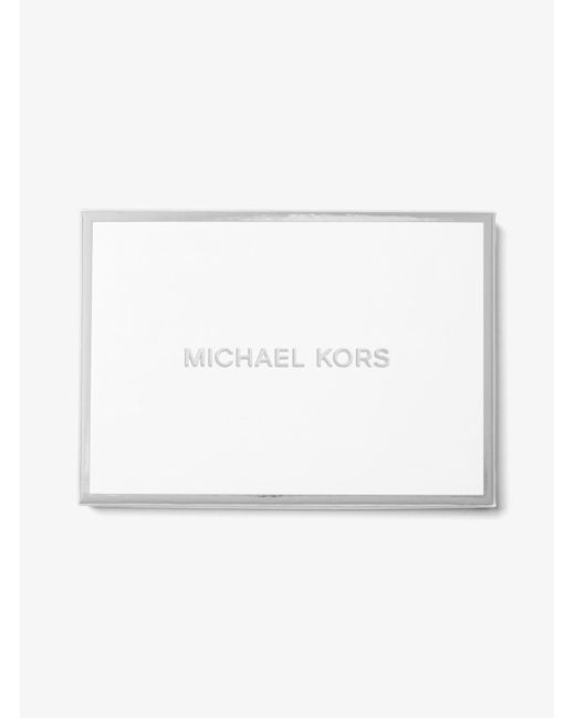 Michael Kors Natural Mk Jet Set Small Crocodile Embossed Leather Card Case