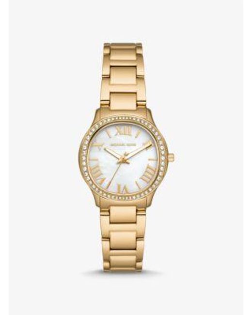 Mkreloj Sage Mini En Tono Con Incrustaciones Michael Kors de color Metallic
