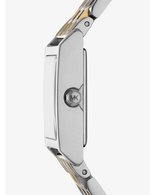 Michael Kors White Petite Georgie Two-Tone Watch