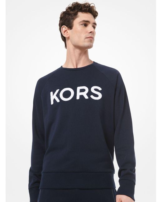 Michael Kors Blue Logo Fleece Crew Neck Sweatshirt, Created For Macys for men