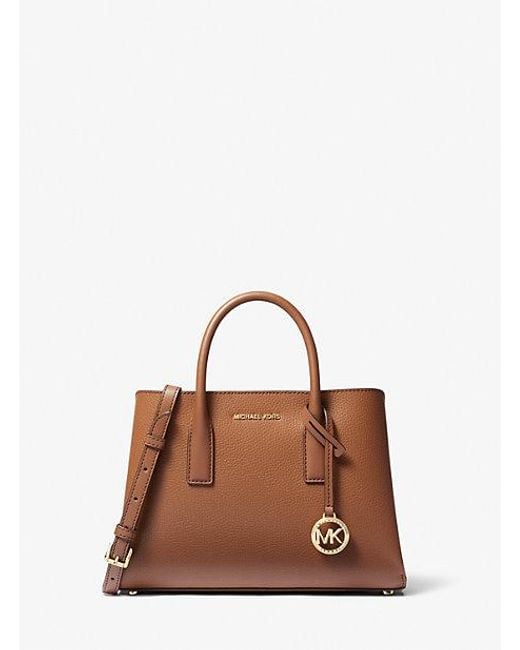 Michael Kors Brown Ruthie Small Pebbled Leather Satchel
