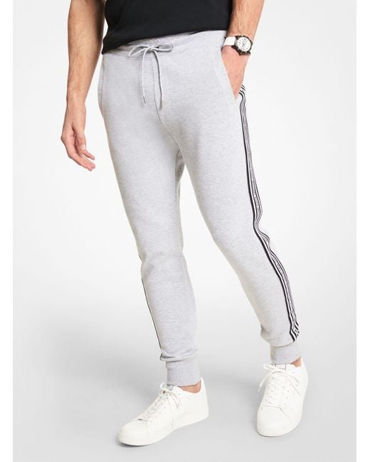 Michael Kors Logo Tape Cotton Blend Jogger in Heather Grey (Gray) for ...