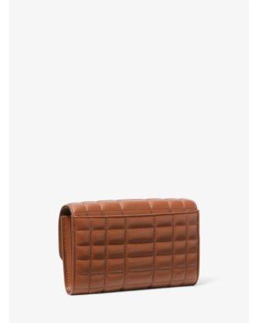 Michael Kors Brown Tribeca Large Leather Convertible Crossbody Bag