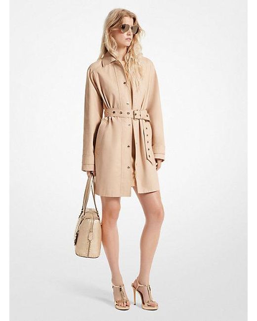 Michael Kors Natural Cotton Twill Trench Coat