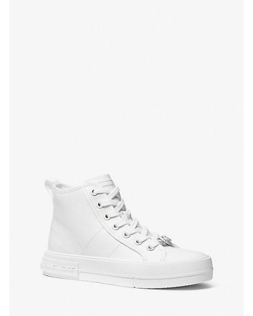 Michael Kors White Evy Leather High-top Sneaker