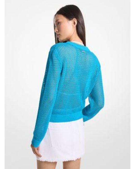 Michael Kors Blue Mesh Sweater