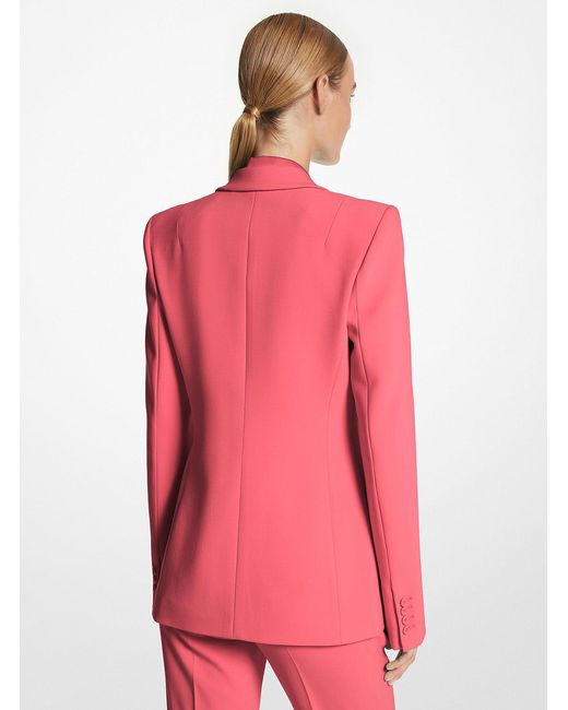 Michael Kors Red Mk Georgina Stretch Pebble Crepe Blazer