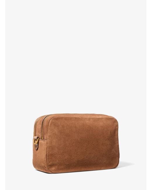 MICHAEL Michael Kors Brown Mk Bryant Medium Woven Suede Camera Crossbody Bag