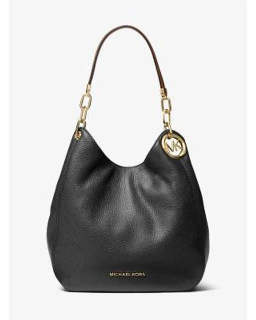 MICHAEL Michael Kors Black Mk Lillie Large Pebbled Leather Shoulder Bag