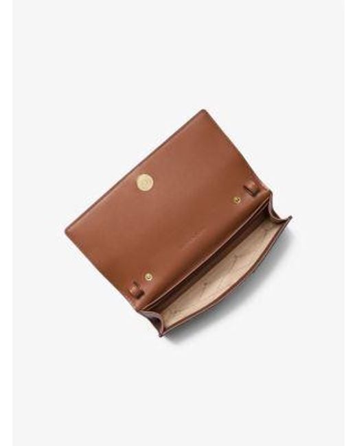 Michael Kors Brown Carson Large Signature Logo Convertible Crossbody Bag