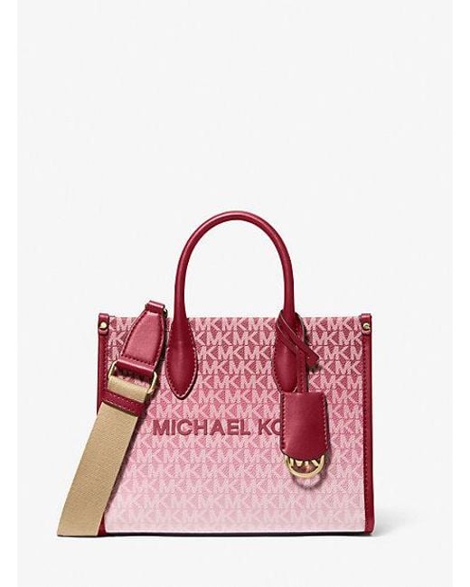 Michael Kors Pink Mirella Small Ombré Signature Logo Convertible Crossbody Bag