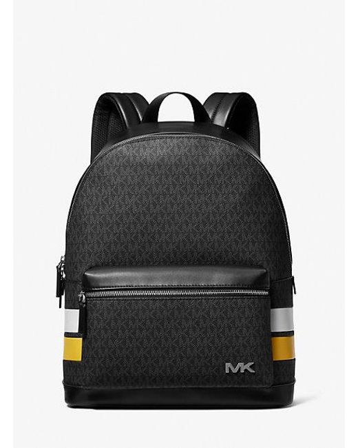 Michael Kors Black Rivington Striped Signature Logo Stripe Backpack for men