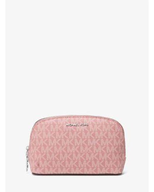 Michael Kors Pink Small Signature Logo Travel Pouch