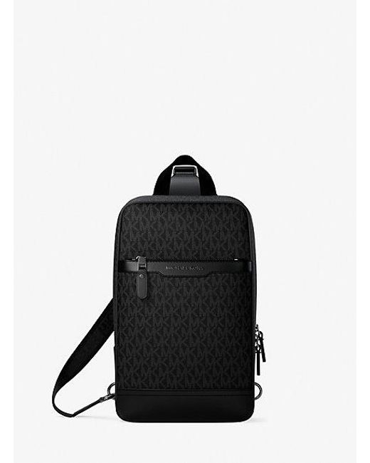 Michael Kors Black Mk Hudson Signature Logo Travel Sling Pack for men