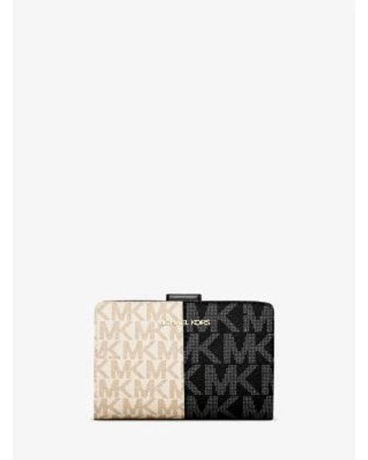 Michael Kors Natural Jet Set Medium Two-Tone Logo Wallet