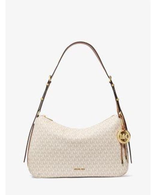 Michael Kors Natural Nolita Medium Signature Logo Shoulder Bag
